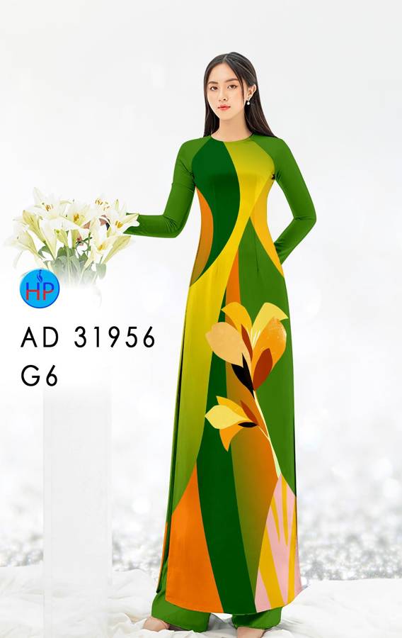Vải Áo Dài Hoa In 3D AD 31956 10